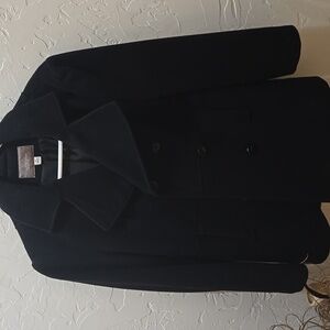 Croft & Barrow Women's Classic Black Pea Coat Wool/ Cashmere Blend